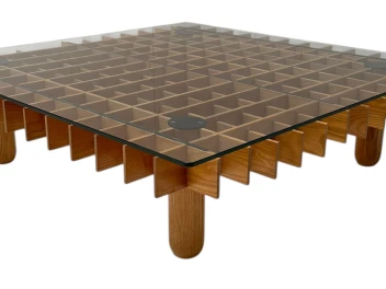 XL Kyoto Graphic Coffee Table by Gianfranco Frattini for Ghianda / Knoll, 1974